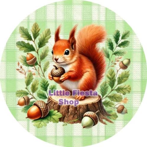 LF6475 ouwel eekhoorn 20x4,7cm eetbare cupcake rondjes vers, Hobby en Vrije tijd, Taarten en Cupcakes maken, Nieuw, Versiering