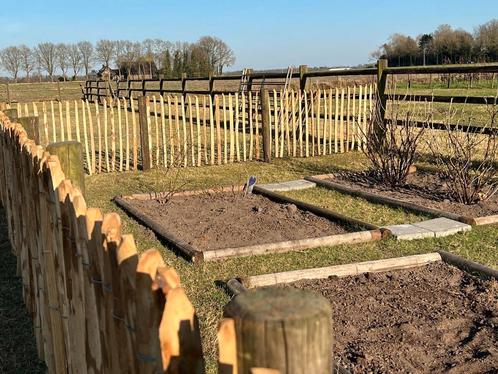 Kastanje hekwerk/Poorten/Palen, Tuin en Terras, Tuinhekken en Hekwerk, Zo goed als nieuw, Tuinhek, Hout, Ophalen of Verzenden