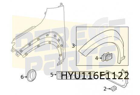 Hyundai Kona EV embleem tekst "BlueDrive" Rechts op voorsche, Auto-onderdelen, Carrosserie en Plaatwerk, Spatbord, Hyundai, Nieuw