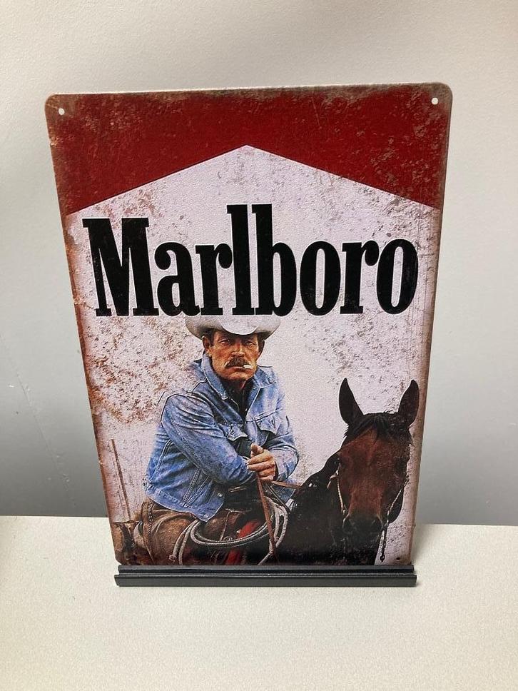 Marlboro metalen reclamebord (old look), Verzamelen, Merken en Reclamevoorwerpen, Nieuw, Reclamebord, Ophalen of Verzenden