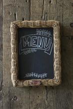 Riviera Maison krijtbord met rattan rand, Ophalen of Verzenden, Zo goed als nieuw