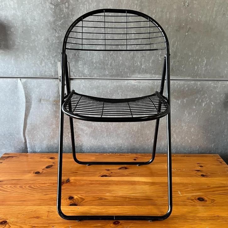 OPRUIMING Vintage Ikea Aland zwart Ted Net Niels Gammelgaard, Huis en Inrichting, Stoelen, Gebruikt, Eén, Metaal, Overige materialen