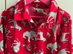 Blouse wilde dierenprint  mt 146/152 Afrika dieren rood, Meisje, Overhemd of Blouse, Zo goed als nieuw, Dutch design