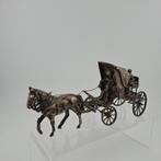 Miniatuur paard en koets, Antiek en Kunst, Ophalen of Verzenden, Zilver