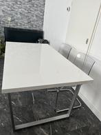 EETTAFEL wit hoogglans 160x90. Evt met stoelen, Huis en Inrichting, Ophalen, 50 tot 100 cm, Zo goed als nieuw, 150 tot 200 cm
