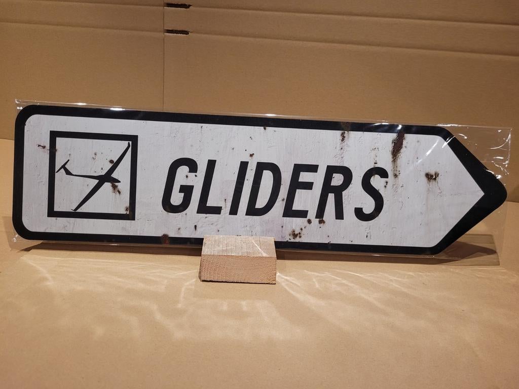 Retro Wegwijzer Bord Zweefvliegers, Antiek en Kunst, Antiek | Wandborden en Tegels, Ophalen of Verzenden