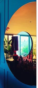 Versmissen spiegel kleur, Huis en Inrichting, Woonaccessoires | Spiegels, Ophalen, 100 tot 150 cm, Rond, Zo goed als nieuw