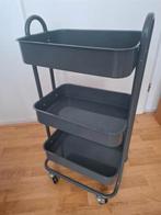 Trolley roltafel, donkergrijs, in goede staat, Ophalen, Minder dan 55 cm, Zo goed als nieuw, 60 cm of meer