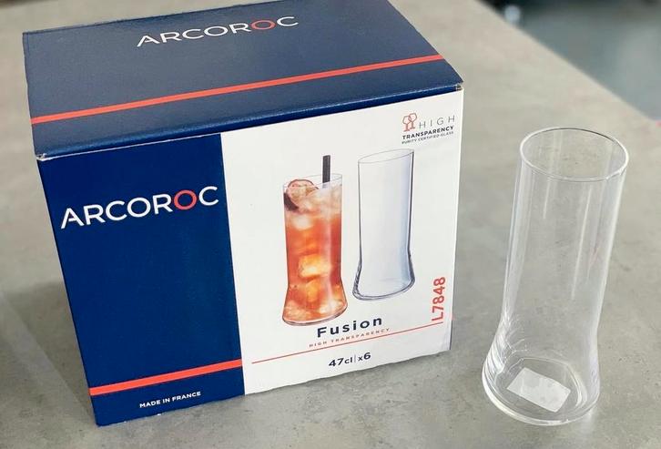 Arcoroc fusion glazen 5 stuks 47 cl longdrink cocktail, Verzamelen, Glas en Borrelglaasjes, Zo goed als nieuw, Overige typen, Ophalen of Verzenden