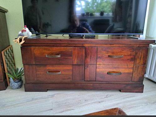 Tv meubel, Huis en Inrichting, Kasten | Televisiemeubels, Gebruikt, Minder dan 100 cm, 25 tot 50 cm, Teakhout, Ophalen