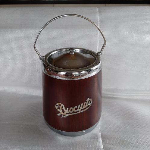 antieke, houten koekjestrommel met binnenpot porselein, Antiek en Kunst, Antiek | Keukenbenodigdheden, Ophalen