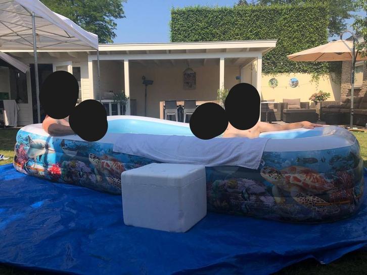 Zwembad opblaasbaar, Tuin en Terras, Zwembaden, Gebruikt, Opblaaszwembad, Minder dan 80 cm, 200 tot 400 cm, Minder dan 200 cm