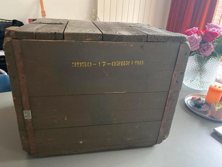 Vintage Legerkist / Opbergkist /Munitiekust, Huis en Inrichting, Woonaccessoires | Kisten, Gebruikt, Minder dan 50 cm, 50 tot 100 cm