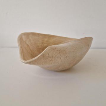 vintage glazen schaal mondgeblazen schelp fruitschaal beschikbaar voor biedingen