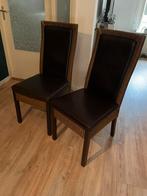 2 mooie Loom eettafel stoelen, Huis en Inrichting, Stoelen, Ophalen, Gebruikt, Twee, Bruin