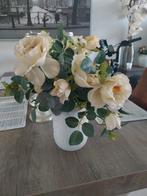 Riviera maison beach vaas met kunstbloemen, Overige kleuren, Ophalen of Verzenden, Minder dan 50 cm, Glas