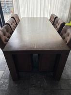 Houten eettafel 220x100x78,5 cm voor 6 personen, Ophalen, Gebruikt, 200 cm of meer, 50 tot 100 cm