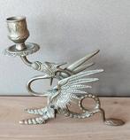 DRAAK KANDELAAR, Brons of Koper, Verzenden, Zo goed als nieuw, Kandelaar