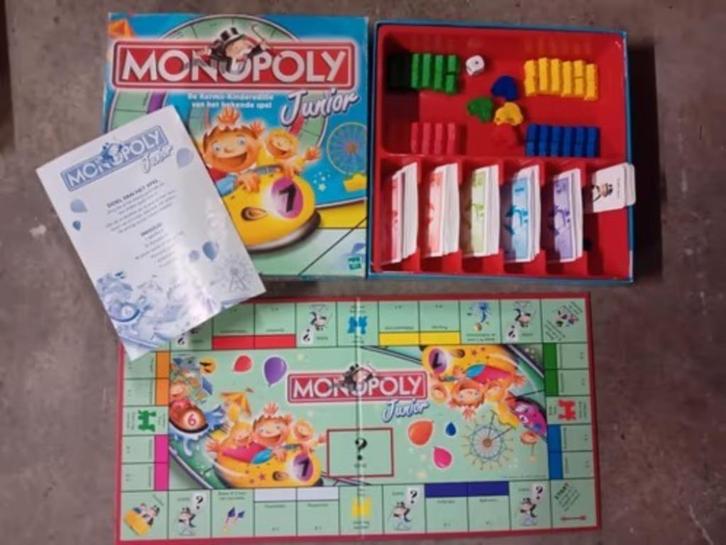 1 x bordspel monopoly junior - 2 x mens erg je niet, Hobby en Vrije tijd, Gezelschapsspellen | Bordspellen, Gebruikt, Een of twee spelers