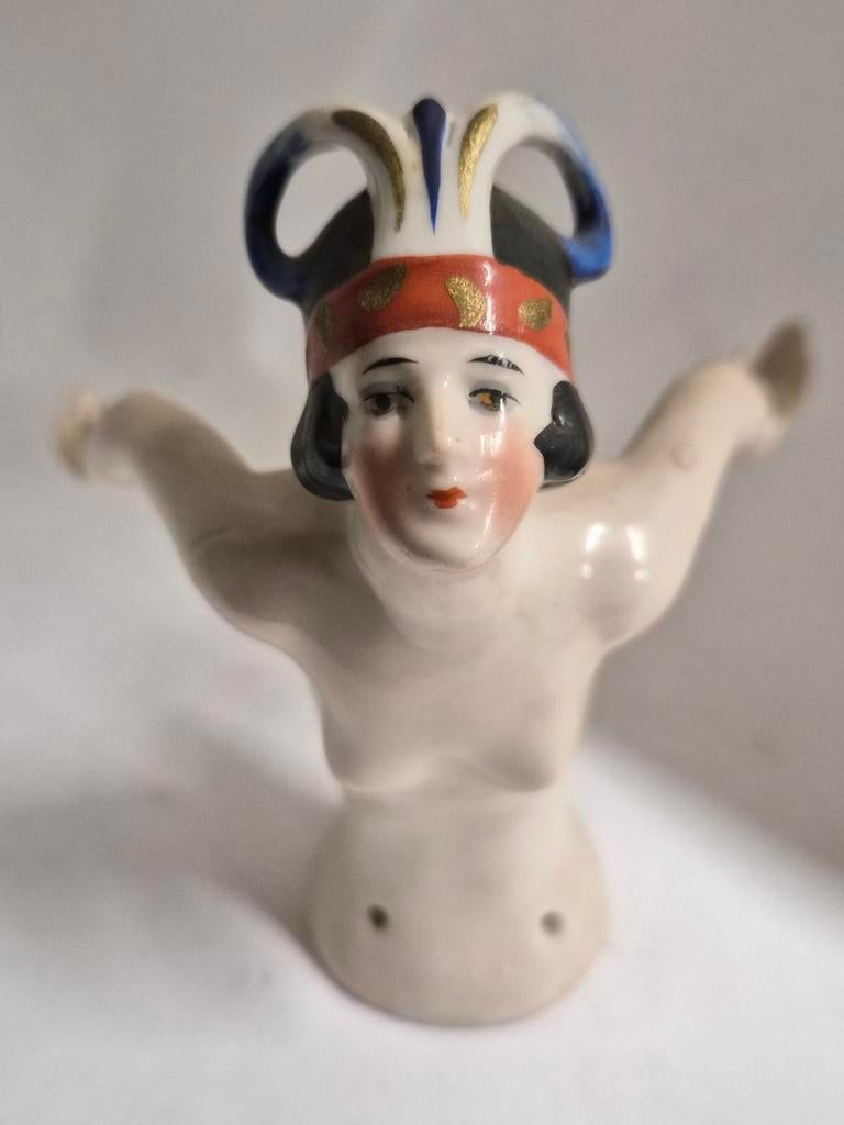 Art Deco Hertwig & Co. Halfdoll Flapper, Antiek en Kunst, Ophalen of Verzenden