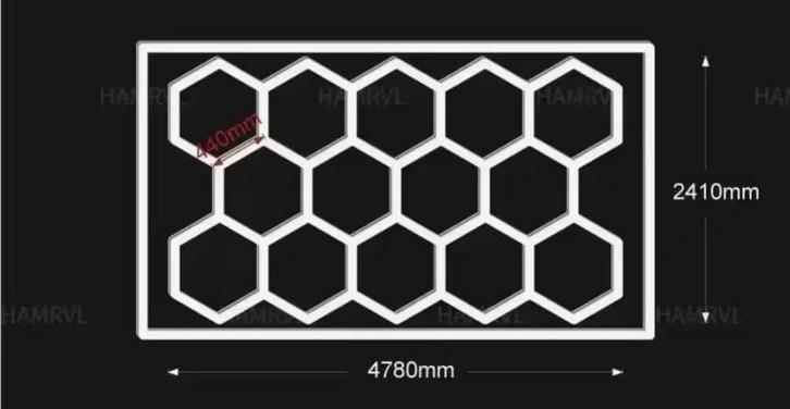 Hexagon LED Lamp - Honinggraat Design 478x241cm, Auto diversen, Auto-accessoires, Nieuw, Ophalen of Verzenden