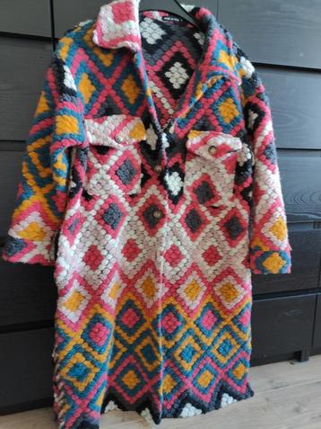 Vest jas xl kleurrijk lang warm vest Ibiza boho color  beschikbaar voor biedingen