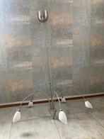 5 armige design lamp met melk glazen kapjes, Huis en Inrichting, Lampen | Hanglampen, Ophalen, Gebruikt