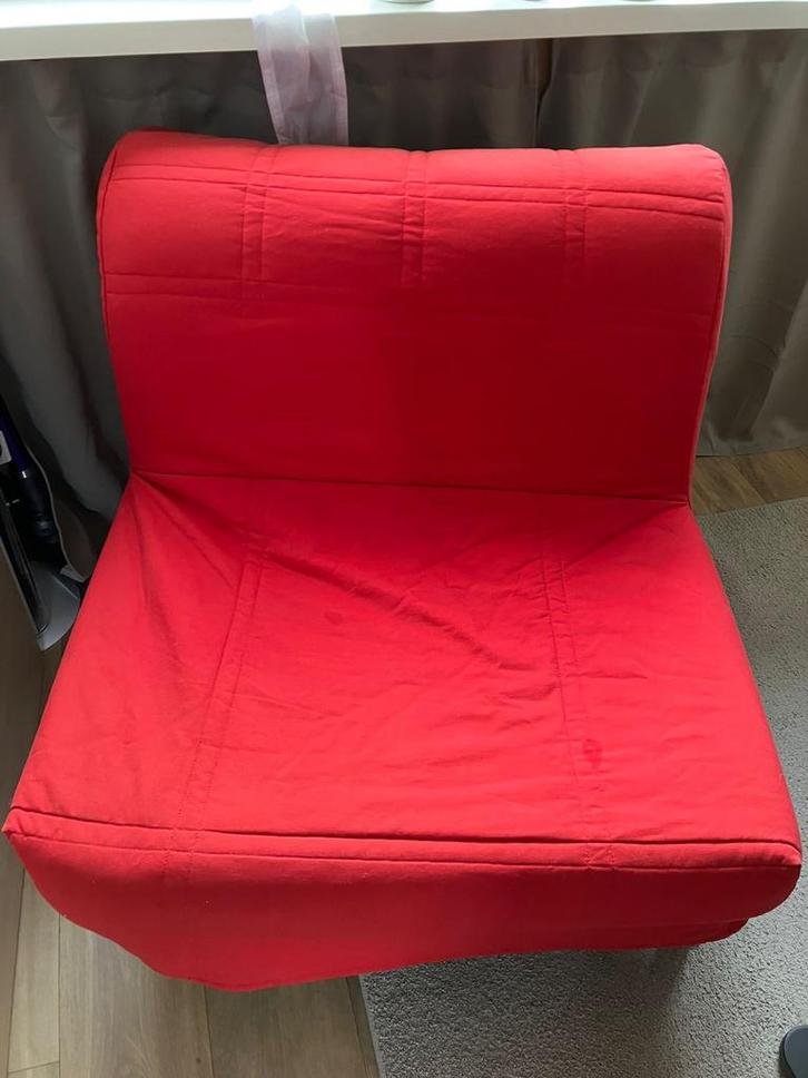 IKEA LYCKSELE LÖVÅS Slaapstoel, Huis en Inrichting, Slaapkamer | Slaapbanken, Gebruikt, 80 cm, 190 cm of minder, Eenpersoons, Rood