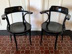 Thonet bistro cafe stoelen, model 233, Ophalen, Twee, Zwart, Vintage