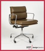 Herman Miller ea 217 Khaki Leder Chroom (voorraad:2), Huis en Inrichting, Ophalen of Verzenden, Zo goed als nieuw, Bruin, Bureaustoel