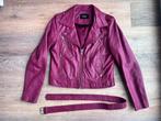 IBANA Bordeaux rood leren biker jacket Maat 38, Maat 38/40 (M), Verzenden, Zo goed als nieuw, Jasje