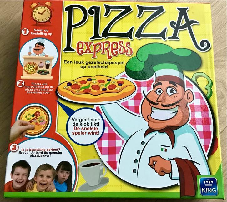 Pizza Express Bordspel - Snelste Pizza Chef!, Hobby en Vrije tijd, Gezelschapsspellen | Bordspellen, Zo goed als nieuw, Drie of vier spelers