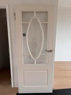 Klassieke binnendeur met glas-in-lood look, Doe-het-zelf en Verbouw, Deuren en Horren, Ophalen, Gebruikt, 80 tot 100 cm, Binnendeur