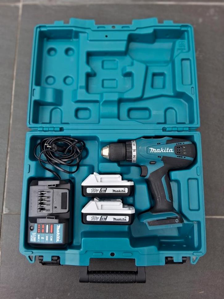 Makita DF457D – Accuboormachine met 2 accu’s, lader, Doe-het-zelf en Verbouw, Gereedschap | Boormachines, Boor- en Schroefmachine