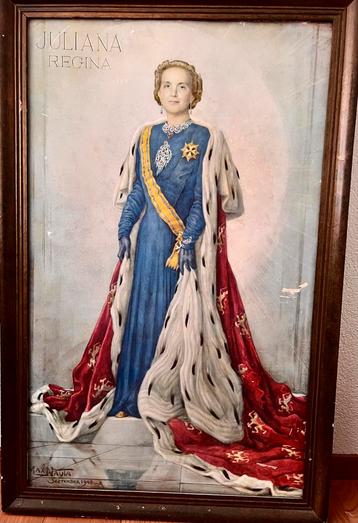 Juliana Regina Schilderij - Max Nauta 1948 Klassiek Portret beschikbaar voor biedingen
