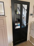 Woonkamerdeur zwart met glas, Doe-het-zelf en Verbouw, Deuren en Horren, Ophalen, Binnendeur, 200 tot 215 cm, Glas