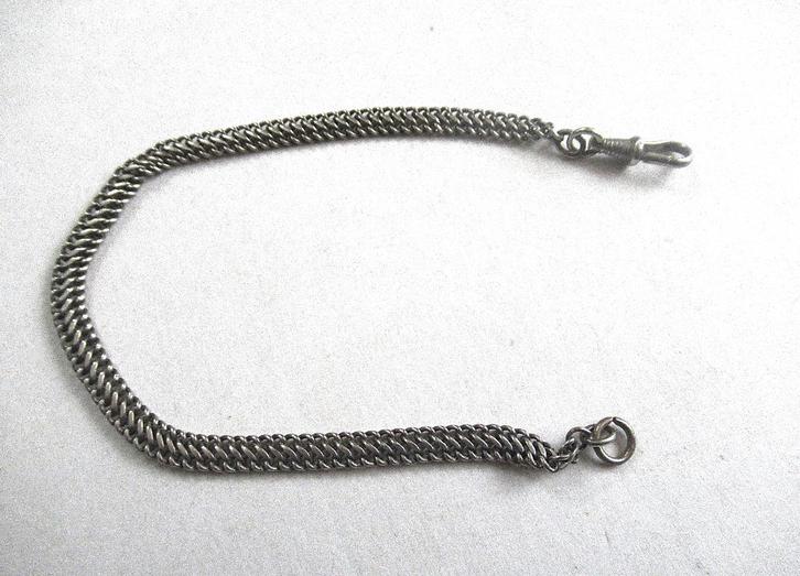 Antieke zilveren zakhorloge ketting, gekeurd, 19e eeuw., Antiek en Kunst, Antiek | Klokken, Ophalen of Verzenden