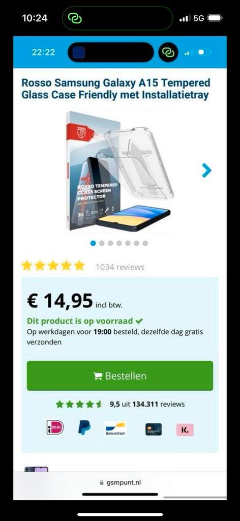 Rosso Samsung Galaxy A15 Tempered Glass Case met installatie, Telecommunicatie, Mobiele telefoons | Hoesjes en Frontjes | Samsung