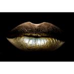 OPRUIMING! Aluminium art - Gouden lippen - schilderij, Huis en Inrichting, Woonaccessoires | Schilderijen, Tekeningen en Foto's