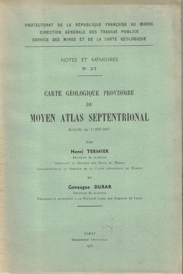 Carte Géologique Provisoire Frans Marokko  beschikbaar voor biedingen