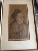 Jacob Nieweg - Potloodtekening "Oude Vrouw" - Gesigneerd, Ophalen of Verzenden