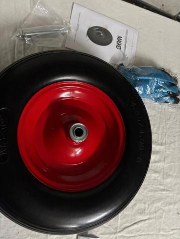 Nieuwe Masko kruiwagenwiel massief rubber rond 39cm beschikbaar voor biedingen