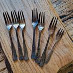 Brocante oude mss zilveren gebakvorkjes vorken, Ophalen of Verzenden, Gebruikt, Zilver