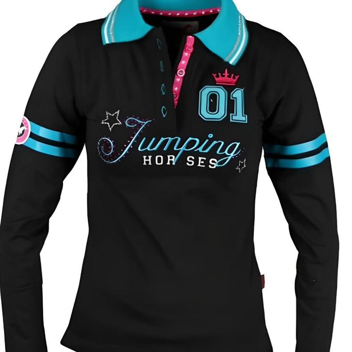 Zwart turquoise Red Horse Liberty polo maat 140 XS en S, Dieren en Toebehoren, Paardrijkleding, Nieuw, Dames, Kinderen, Bovenkleding