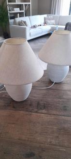 Tafellamp set van 2 creme/beige Lucide, Ophalen, 25 tot 50 cm, Beige, Rond