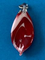 Murano kettinghanger rood wijnrood wit, Glas of Kristal, Ophalen of Verzenden, Zo goed als nieuw, Bloem of Plant
