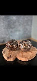 Set van 2 koper metallic decoratieve sierkaarsen, Overige materialen, Overige kleuren, Nieuw, Ophalen of Verzenden