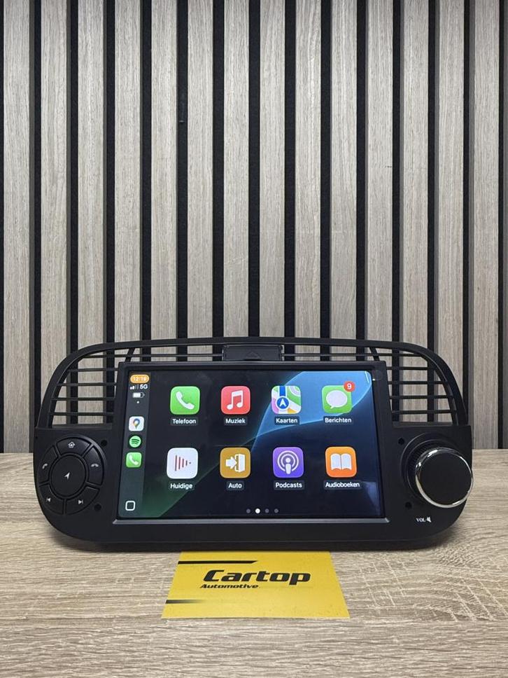 fiat 500 | Carplay | zwart | Android 12 |, Auto diversen, Autoradio's, Zo goed als nieuw, Ophalen of Verzenden