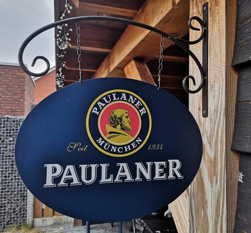 Dubbelzijdig PAULANER uithangbord, Verzamelen, Biermerken, Nieuw, Reclamebord, Plaat of Schild, Hertog Jan, Ophalen of Verzenden