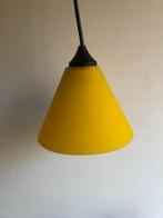 retro hanglampje 15cm geel glas, Ophalen of Verzenden, Gebruikt, Glas, Minder dan 50 cm